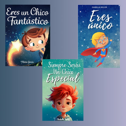 Pack de Cuentos Infantiles de Autoestima — 3 Libros para Niño o Niña